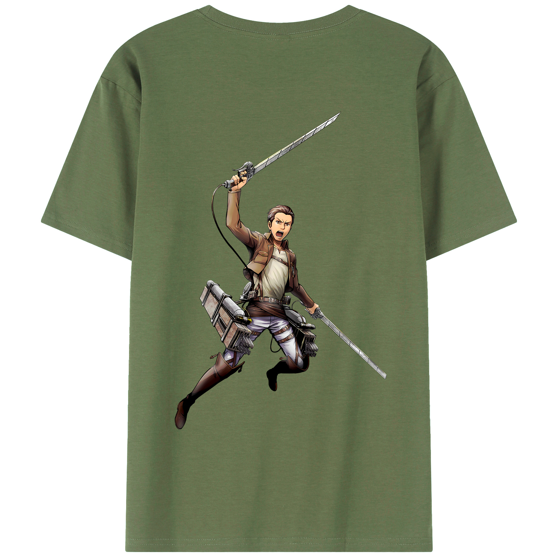 （画像用） 進撃の巨人 Attack on Titan 綿100％ メンズ半袖Tシャツ（バックプリント） 通気性